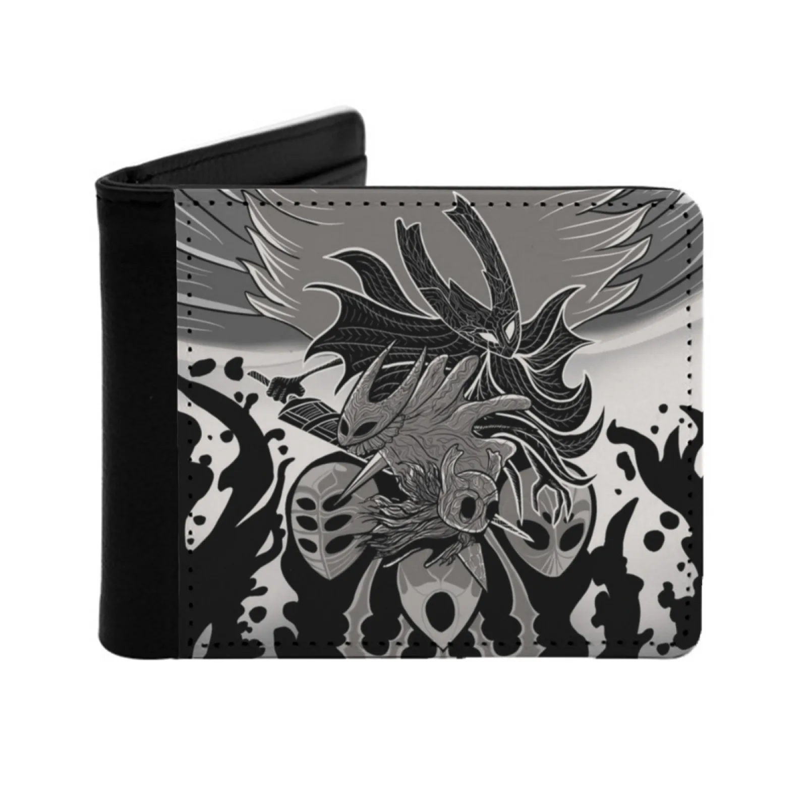 

Hollow Song Men's Wallet Pu Leather Wallet Multifunction Credit Card Purse Knight Bug Hornets Silksong Fanart Hallownest