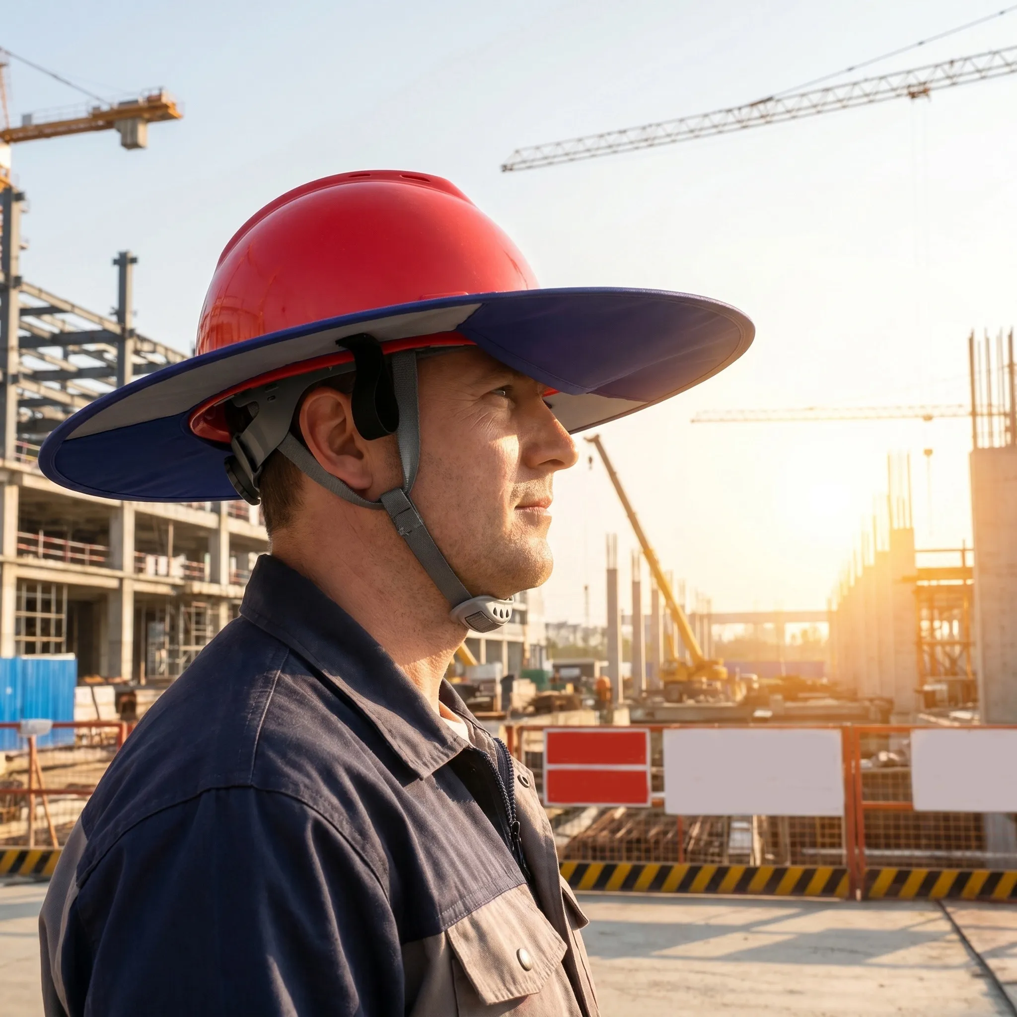 Hard Hat Sun Visor Full Brim Sunshade Attachment Wide Brim Cover for Construction Outdoor Worker Sun Protection