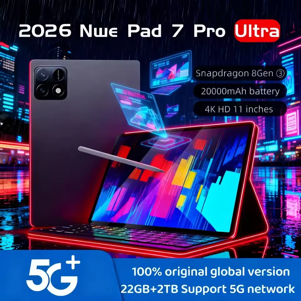

New Global Version 5G Tablet PC Pad 7S Pro Ultra 4K HD 120Hz Snapdragon 8 Gen3 20000mAh 22GB+2TB Android14 Dual SlM WlFl Tablet