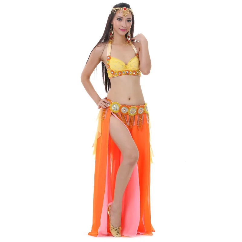 

Belly Dance Set Craftsmanship Color Diamond Bead Embroidery Bra Tassel Design Waist Cover Performance Clothing Performance