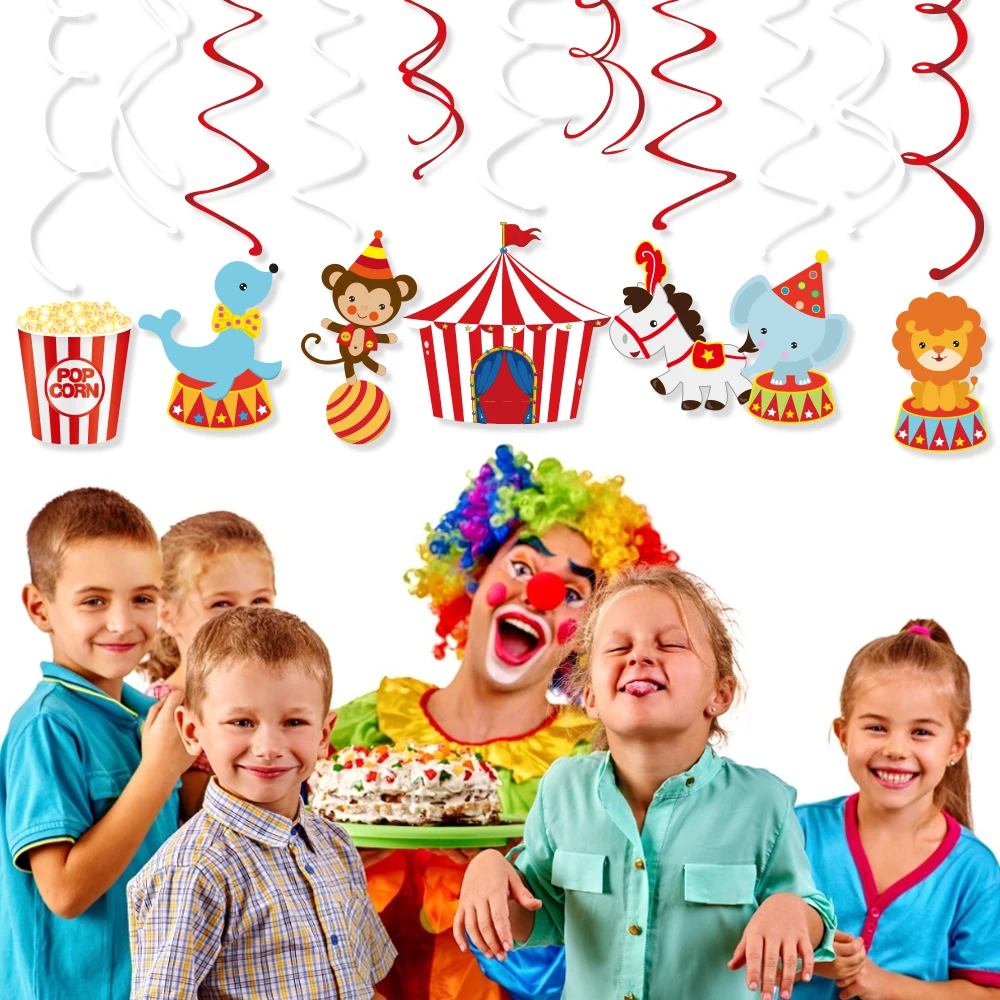 Zirkus-Einweggeschirr, Teller, Servietten, Tischdecke, Banner für Geburtstagsfeier, Geburtstagsdekoration, Festival-Partyzubehör – Detail 16