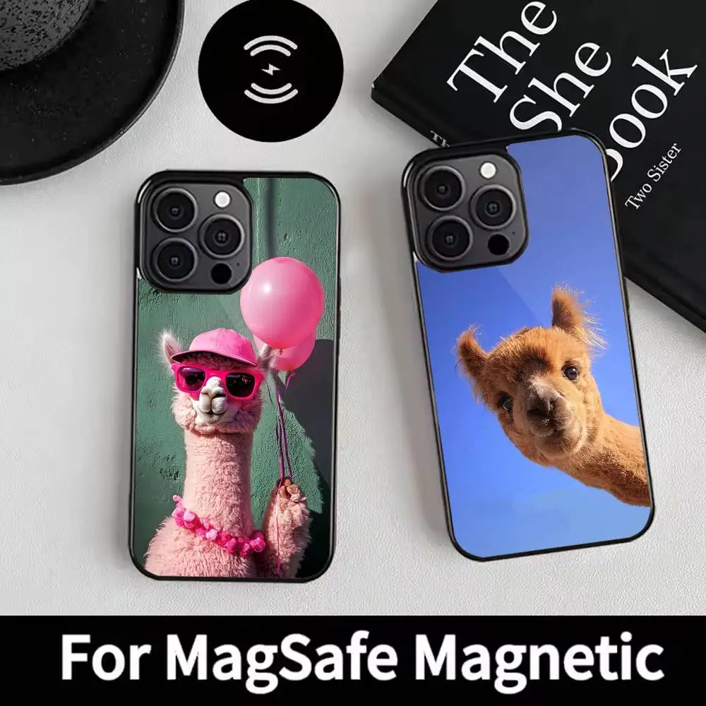 

Милый чехол для телефона Lama Alpacas для iPhone 17,16,15,14,13,12, Plus, Pro, Max для Magsafe с магнитной беспроводной зарядкой