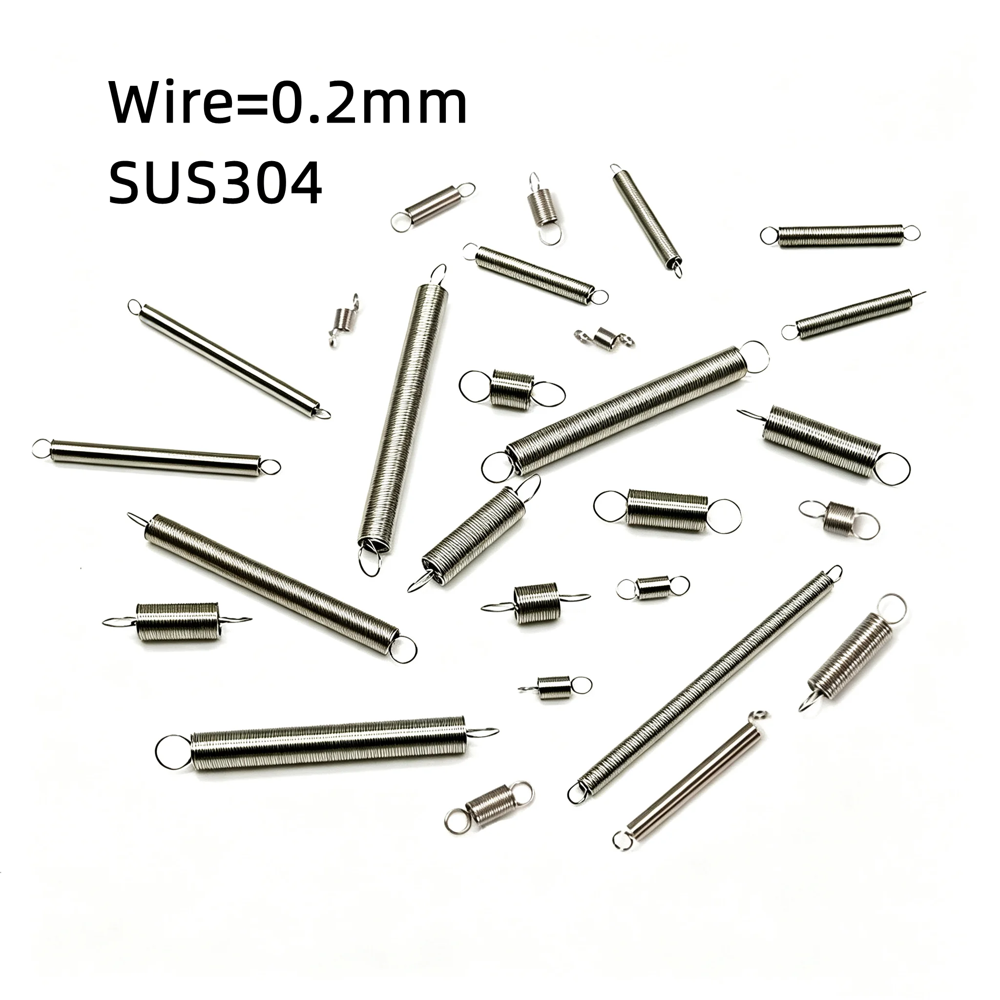 10PCS Wire 0.2mm Length 5-50mm Stainless Steel Mini Spring DIY Mechanical Samll Tension Spring