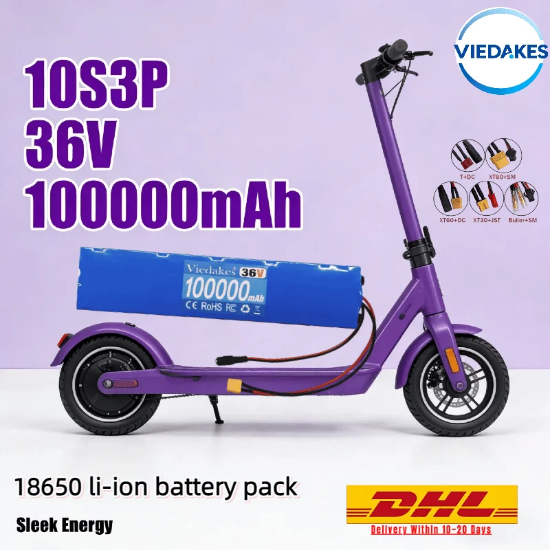 

Tougher Than Original: 10S3P 18650 Li-ion Battery Pack 36V 100000mAh, High-safety Upgrade Battery for M365/M365Pro