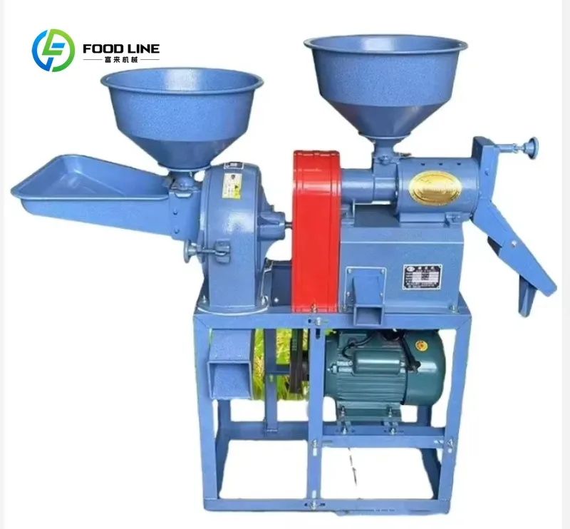 Customized Household Mini 2 in 1 Rice Mill & Flour Mill Machine Automatic Rice Grinder For Corn Wheat Grain Grinding