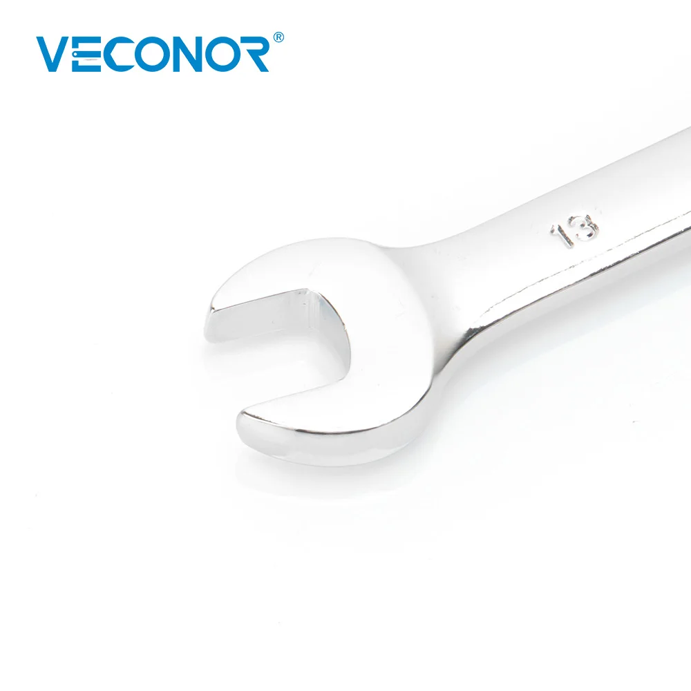 Veconor 8 Pieces 6-18mm Ratcheting Combination Wrench Spanner Set A Set of Key Wrench With Plastic Tool Storage Rack Hand Tools