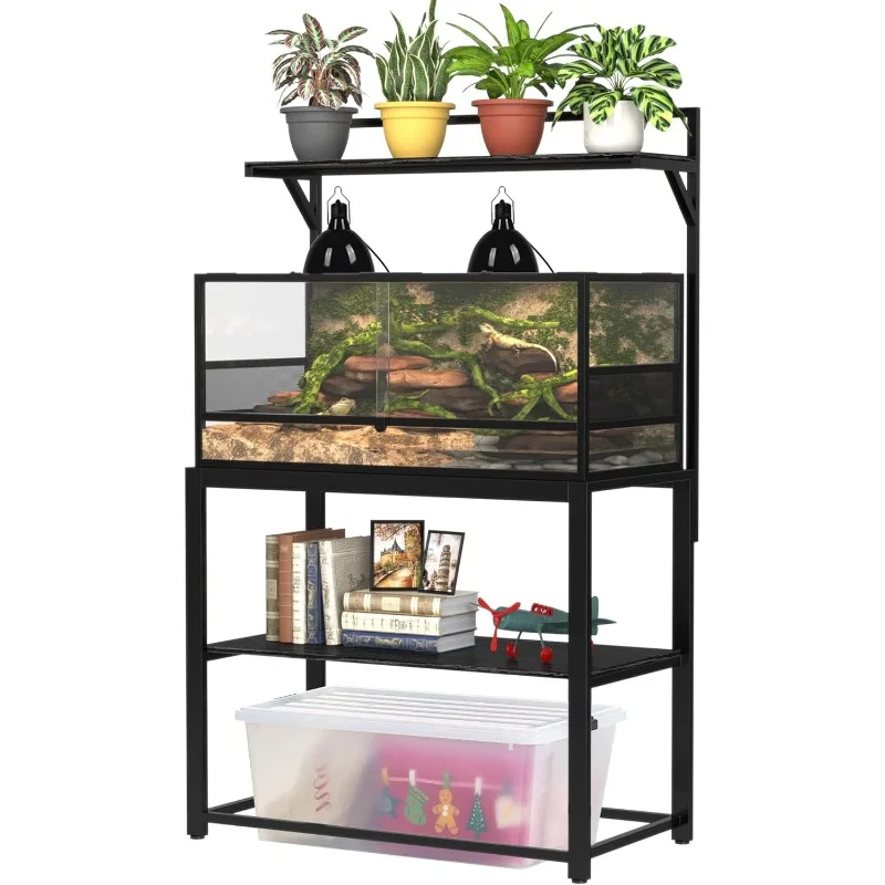 Imagem -06 - Metal Aquarium Stand com Cubby Armazenamento Galão Fish Tank Plant Shelf Tabletop Turtle Tank 366 x 185