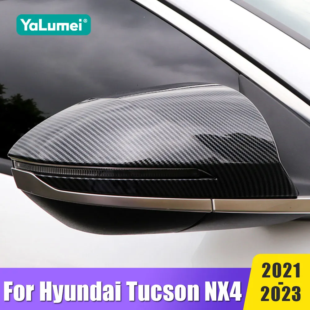 Rearview Mirror Cover Cap Wing Side Mirror Shell For Hyundai Tucson NX4 2021 2022 2023 Tucson Hybrid N Line ABS Car Accessories