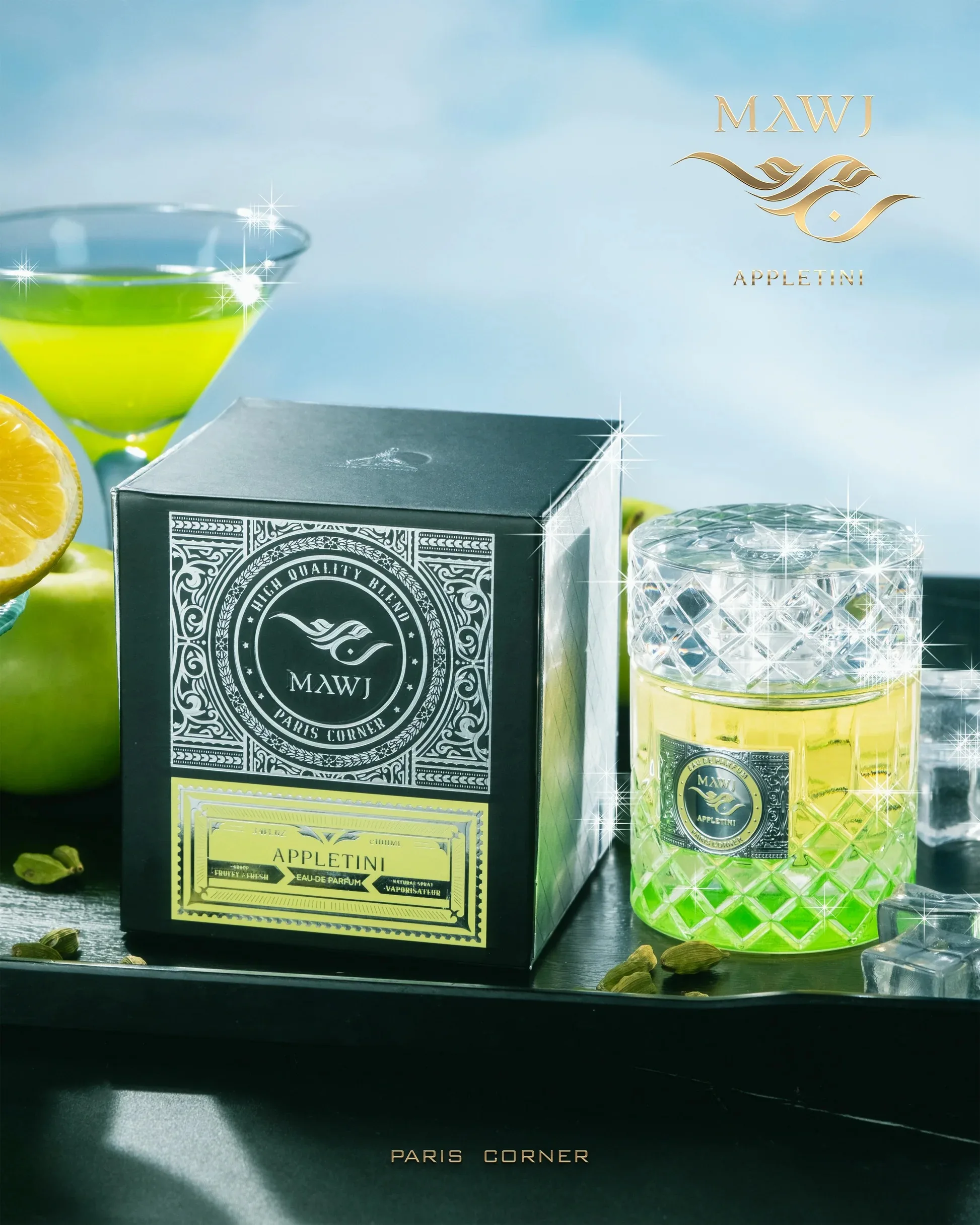 

MAWJ Eau de Parfum – Cognac Blaze / Moscow Mule / Appletini, 100ml, Warm Spicy, Fruity & Fresh, Long Lasting, Gift Ready
