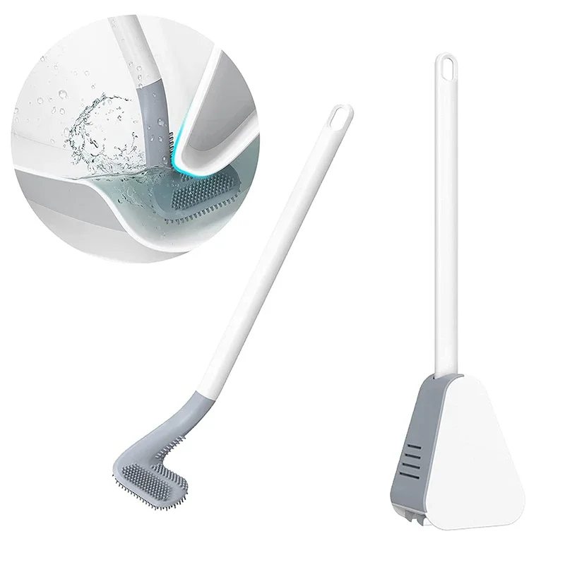 Silicone Golf Shape Toilet Brush with Holder Set Toilet Cleaner Brush Wall Mounted Toilet Brush and Drying Holder for Bathroom