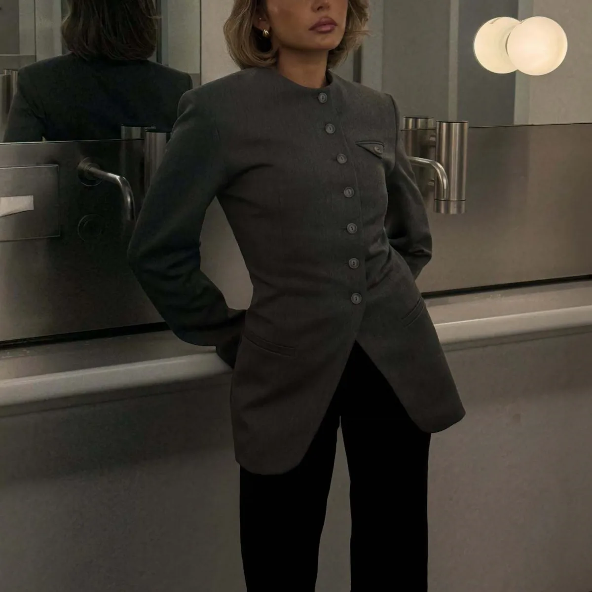 BJTZ 2026 เสื้อแจ็คเก็ตเบลเซอร์ทรงสลิมสำหรับผู้หญิงฤดูใบไม้ผลิฤดูใบไม้ร่วง - แฟชั่นหรูหราสำหรับออฟฟิศ ดีไซน์สมาร์ทแคชชวล เสื้อคลุมสำหรับเดินทาง