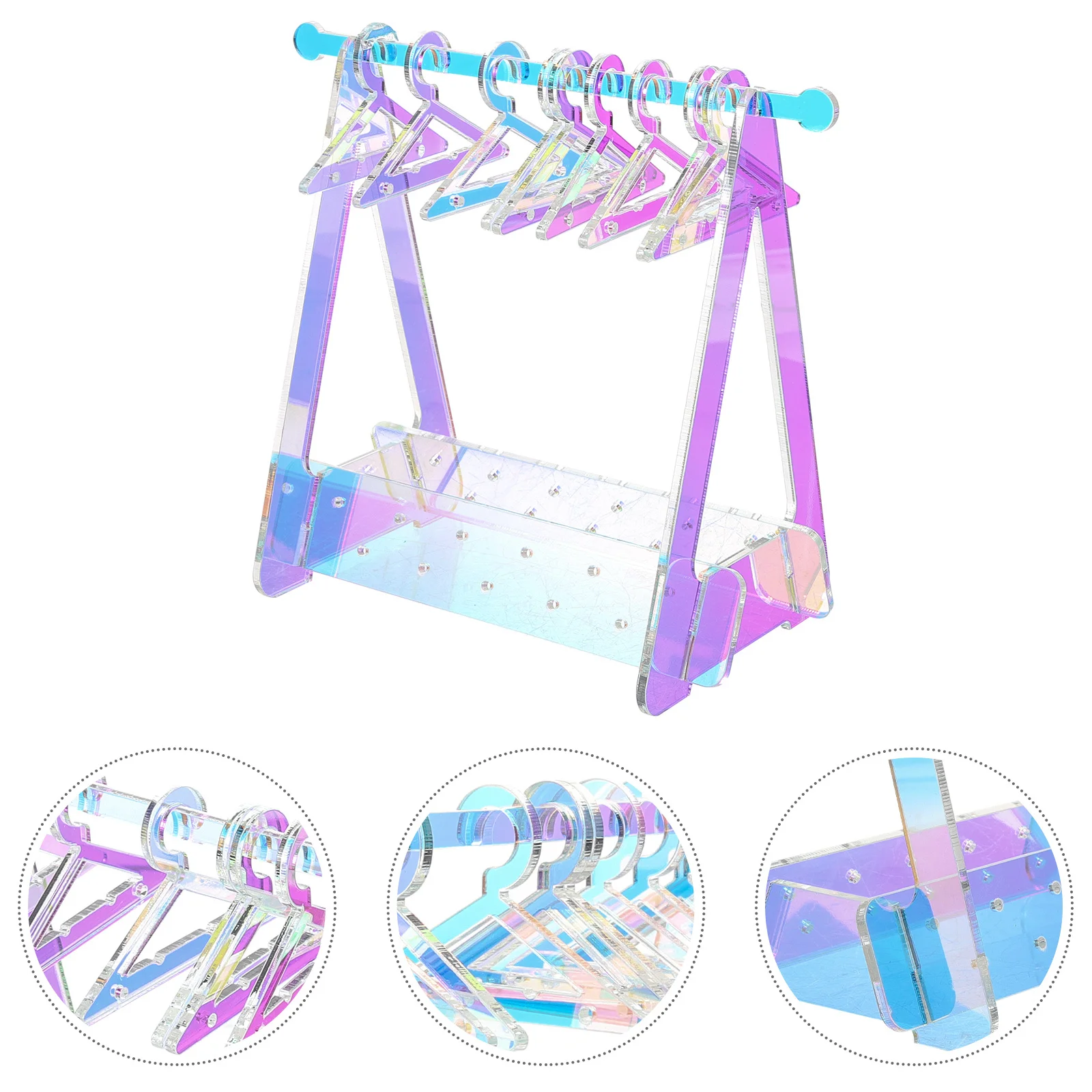 

1Set Acrylic Jewelry Display Rack Earrings Holder Organizer Desktop Jewelry Stand Necklace Bracelet Holder Earring Hanger