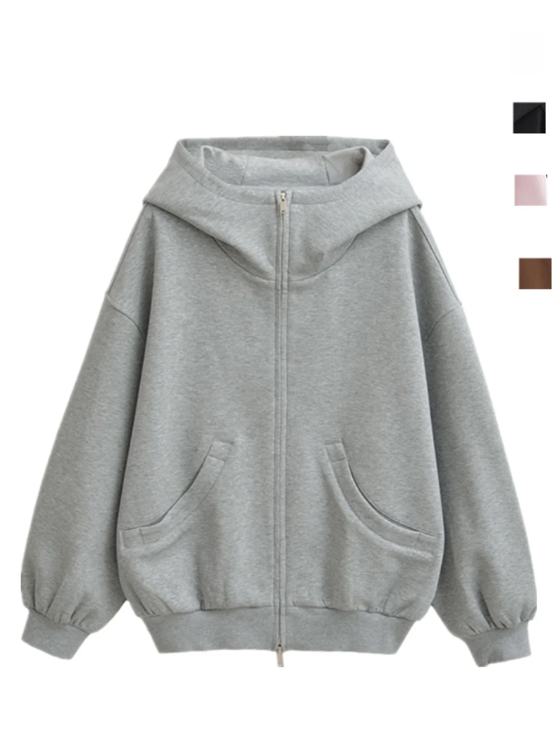 Felpa con cappuccio retrò americana BF Boyfriend Sle con cerniera Lazy Feel Capispalla Cardigan Felpa con cappuccio lunga alla moda