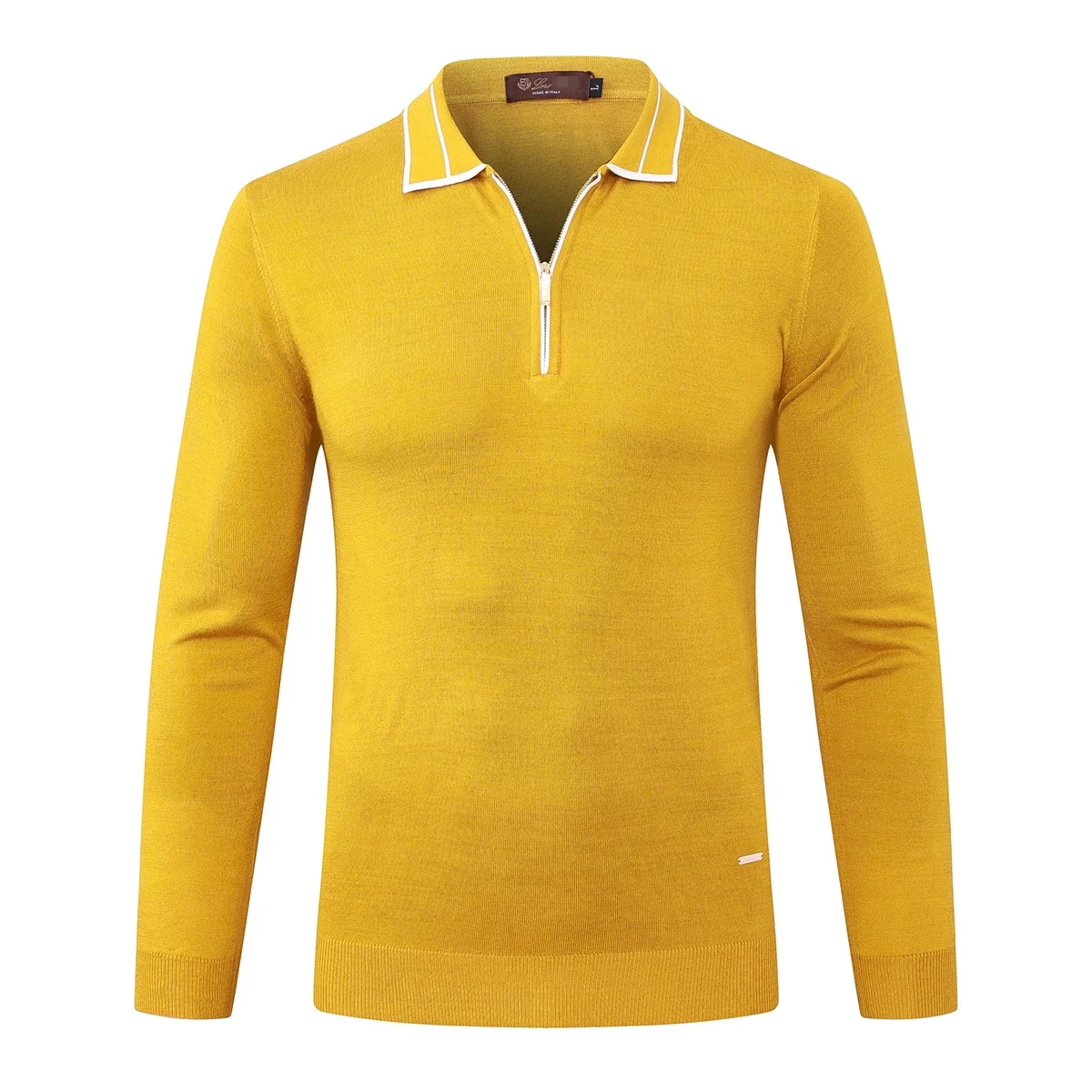 BILLIONAIRE BLKA CPTG Sweater wool men\'s 2025 new warm Business Zipper elasticity knitting Straight high quality big M-5XL