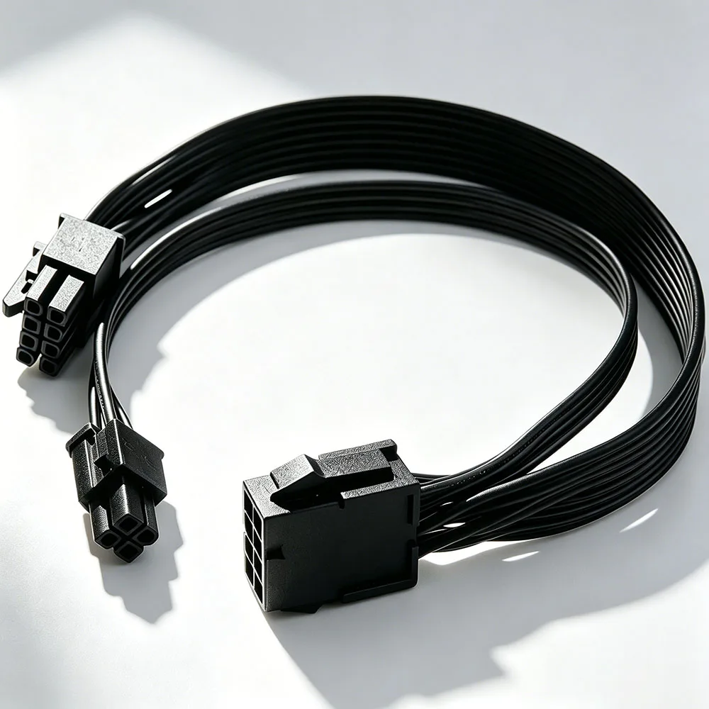 ATX 12V Y-Splitter CPU Power Extension Cable 18AWG 8Pin Female to 8Pin+4Pin Male for Desktop Motherboard CPU Port Expansion