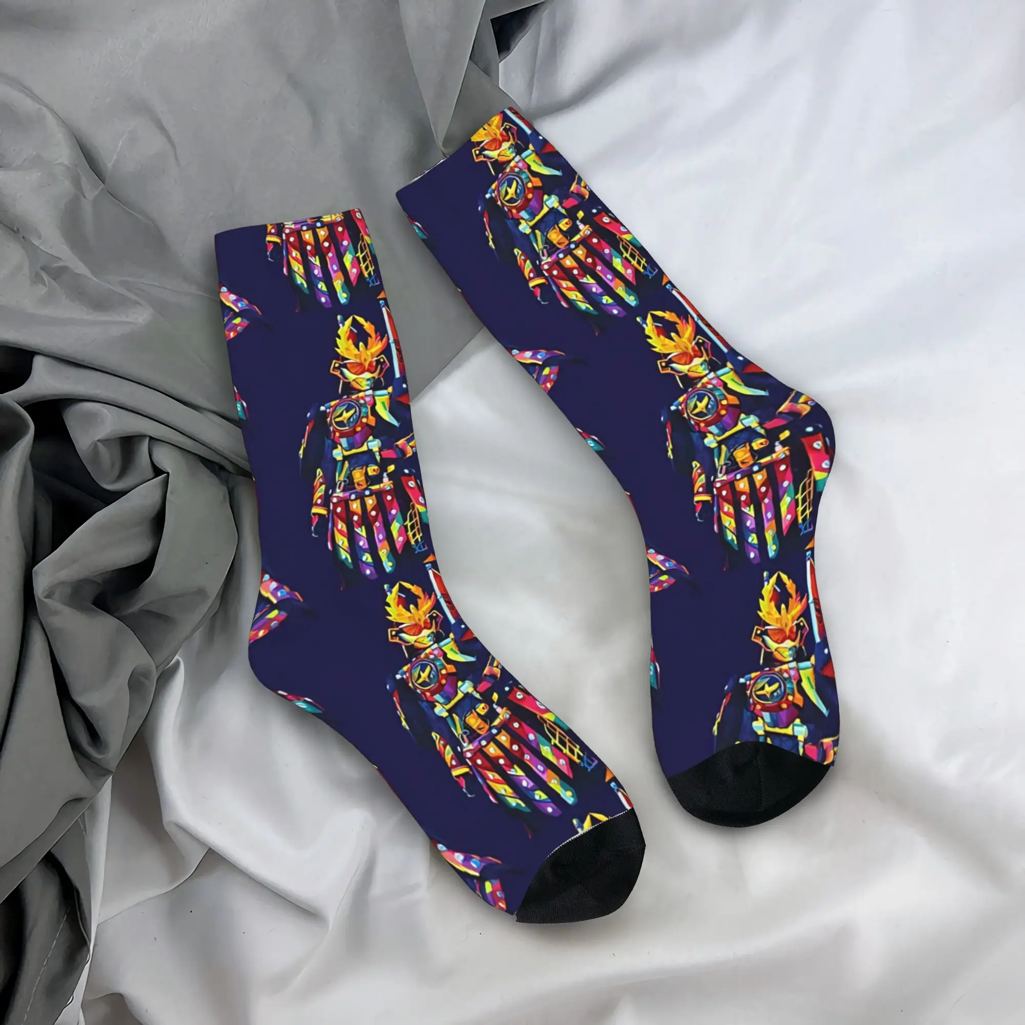 Kamen Rider Gaim Kachidoki Armor Stockings  Gothic Socks Men Medium Soft Socks Autumn Running Graphic Anti Slip Socks Gift Idea