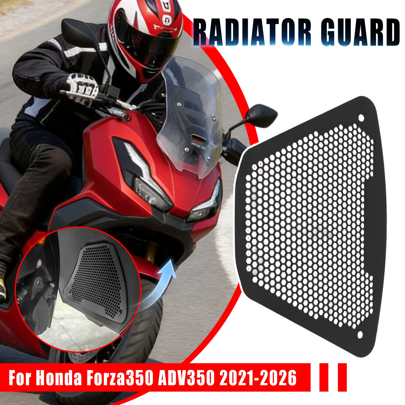 

For Honda ADV350 Forza350 2021-2026 2022 2023 2024 Motorcycle Water Tank Radiator Guard Cover Protection Net Grille Accessories