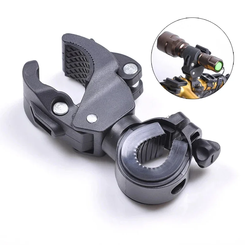 Universal Bike Bicycle Flashlight Torch Mounting Bracket 90 Degree Rotating Handlebar LED Light Lamp Mount Clamp Stand Holder