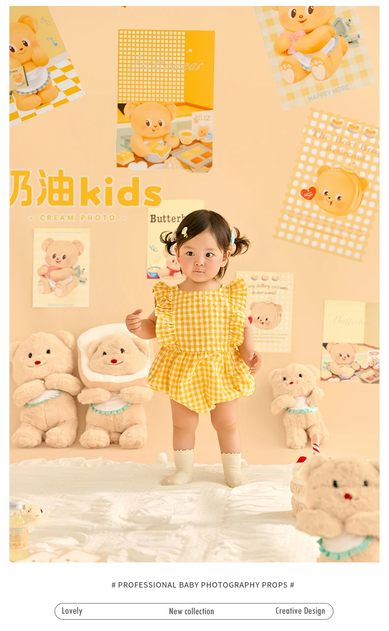 

Childrens Photography Clothing Butter Bear Theme Baby Hundred Day Photo Baby One Year Old Photo Studio 신생아촬영 신생아
