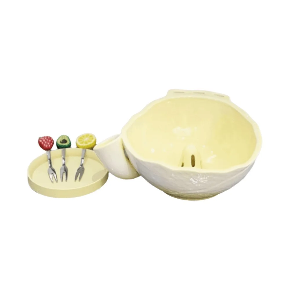 Large Capacity Berry Washing Bowl Drainage Holes 360 Degree Rotating Self-Spinning Berry Bowl with Fruit Forks Easy Clean