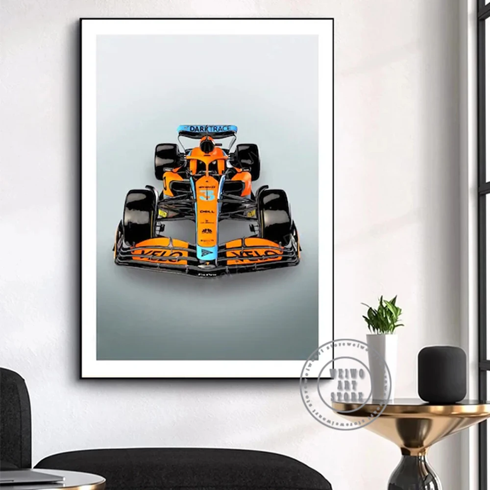 F1 2022 MCL36 Racing Poster Formula 1 Car Canvas Prints Modern Motorsport Wall Art Painting For Living Room Decor