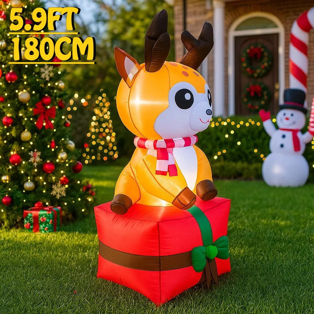 Luci Natalizie A Energia Solare A Forma Di Renna - Decorazione Esterna, ABS Resistenti Alle Intemperie, Altezza 47 Cm - Per Giardino E Portico