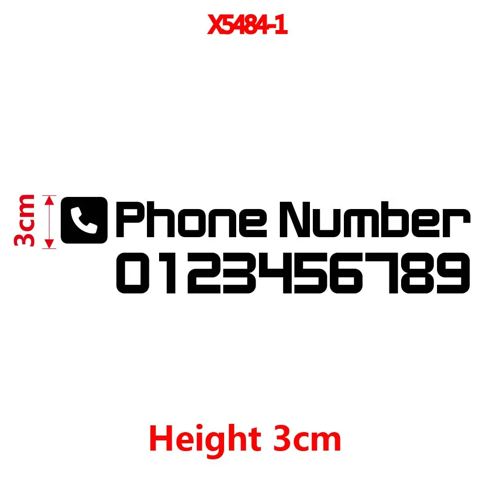 1 قطعة مكتب الهاتف الملونة مخصص رقم الهواتف ملصقات السيارات والشارات ملصقات للسيارات ملصقات جدار مقاوم للماء ديكور المنزل