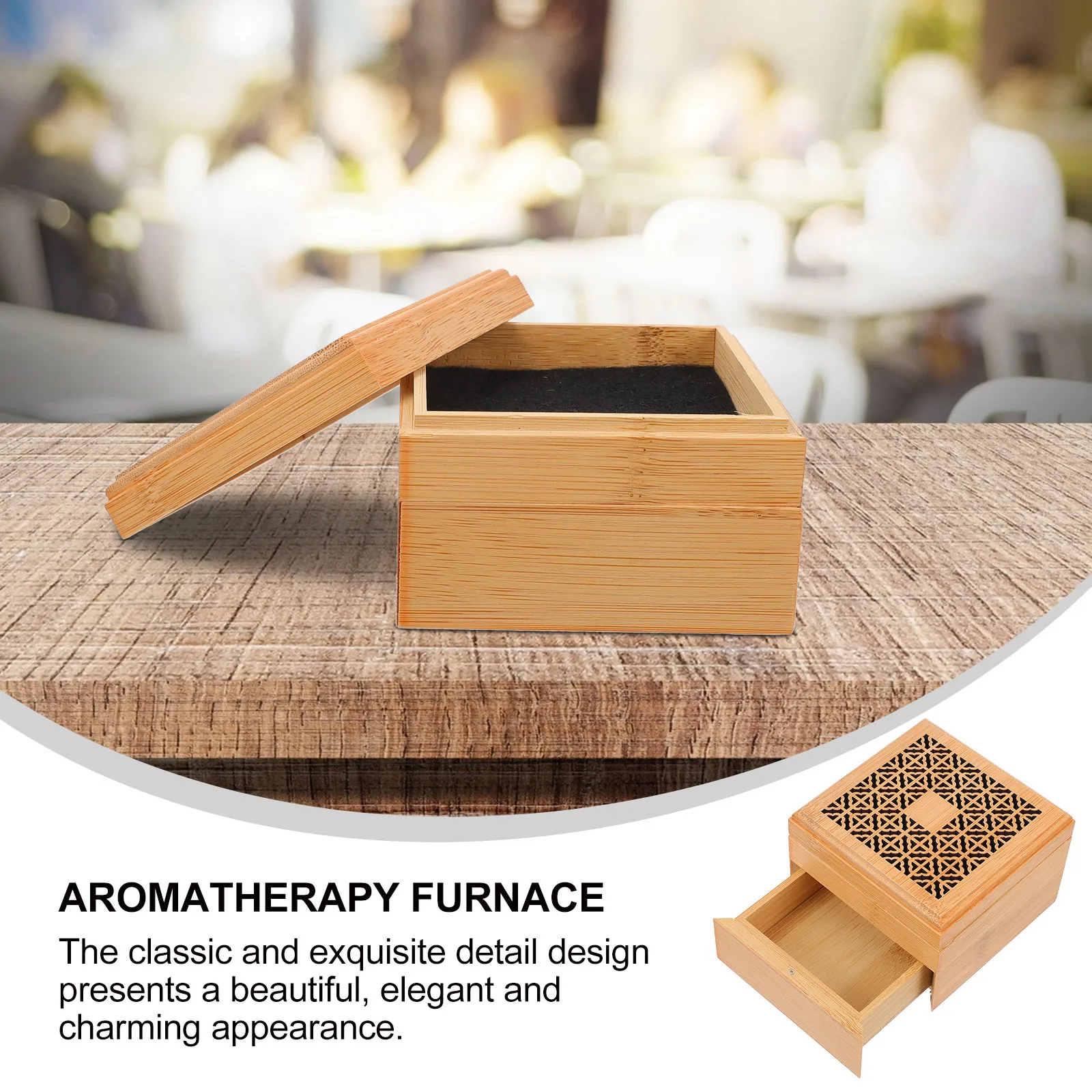 

Bamboo Incense Burner Light Yellow Smooth Edges Aroma Heating Burner Home Decor Creative Incense Holder Desktop Ornament