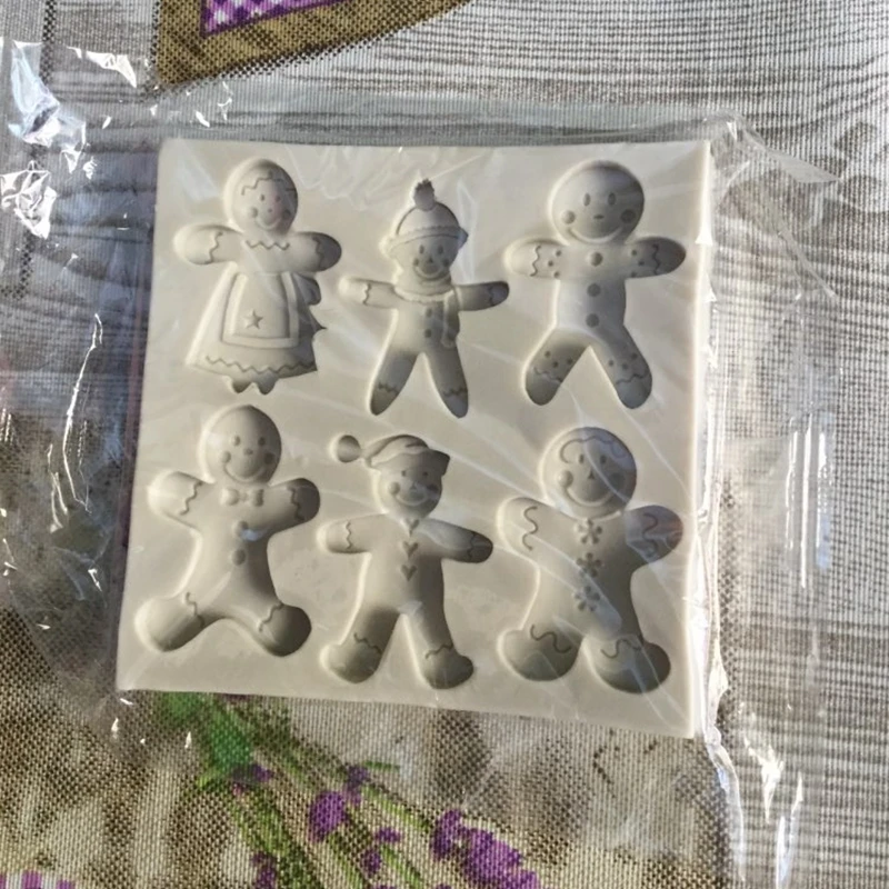 

Christmas Gingerbread Man Series Silicone Mold Fondant Cake Chocolate Candy Clay Decoration