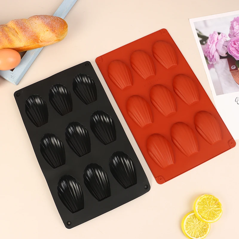 1Pc 9 Cavities Silicone Madeline Cookies Pan Madeline Mold Nonstick Baking Pan For Make Madeleine Cookies Kitchen Baking Mold