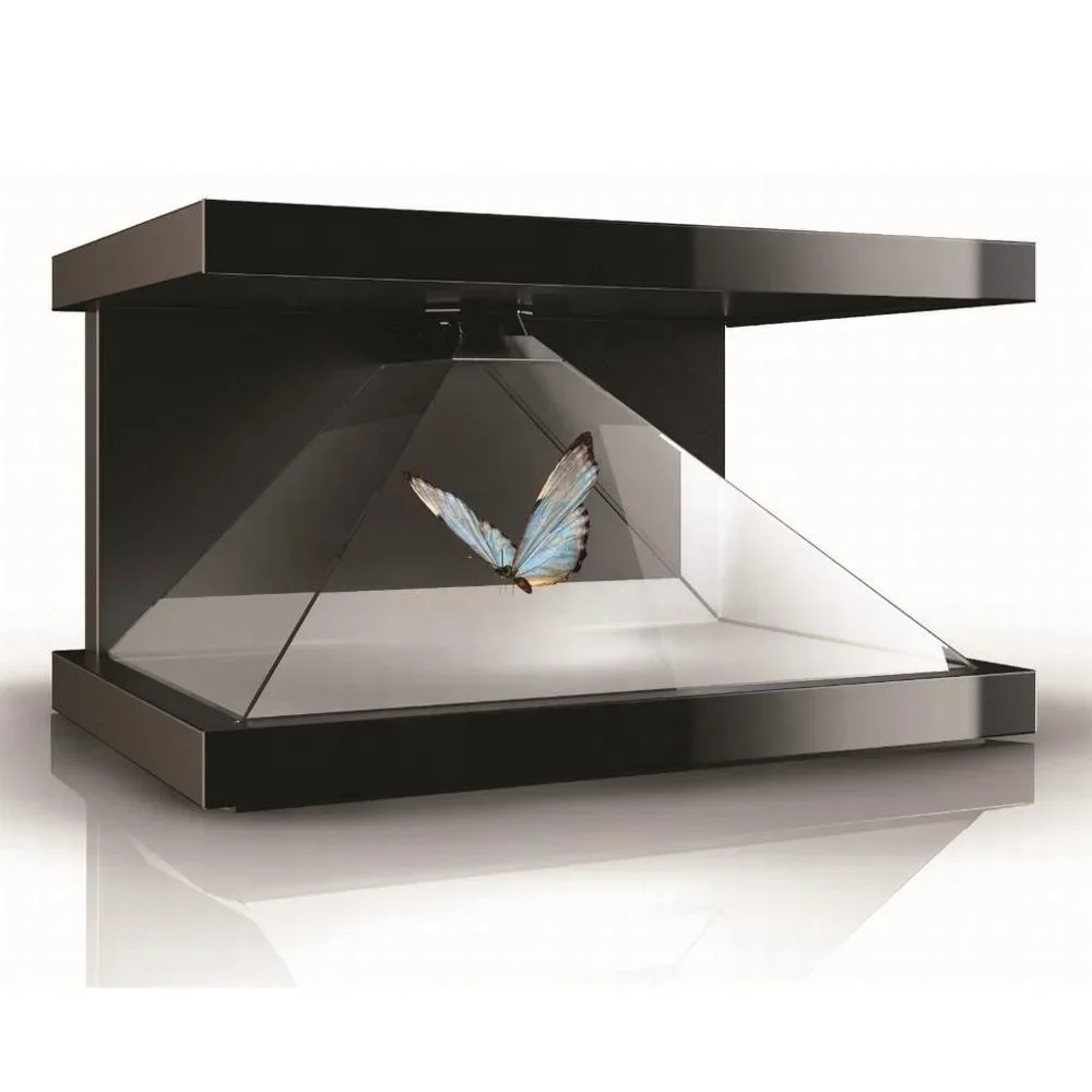 

270 Degree 3 Sided 21.5 Inch 3D Hologram Display Box Holographic 3D Pyramid Showcase
