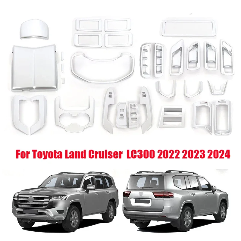 For Toyota Land Cruiser 300 LC300 2022 2023 2024 ABS matte window swtich gear Water Cup Holder AC outlet instrument Panel Cover