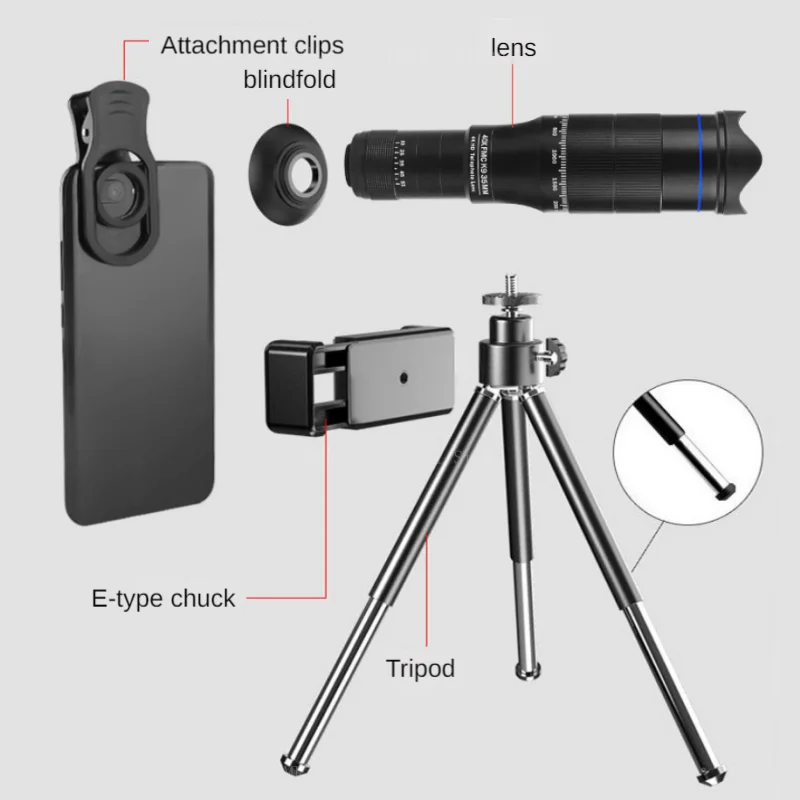 Monocular profesional HD con zoom para turismo y camping, trípode - imagen 4