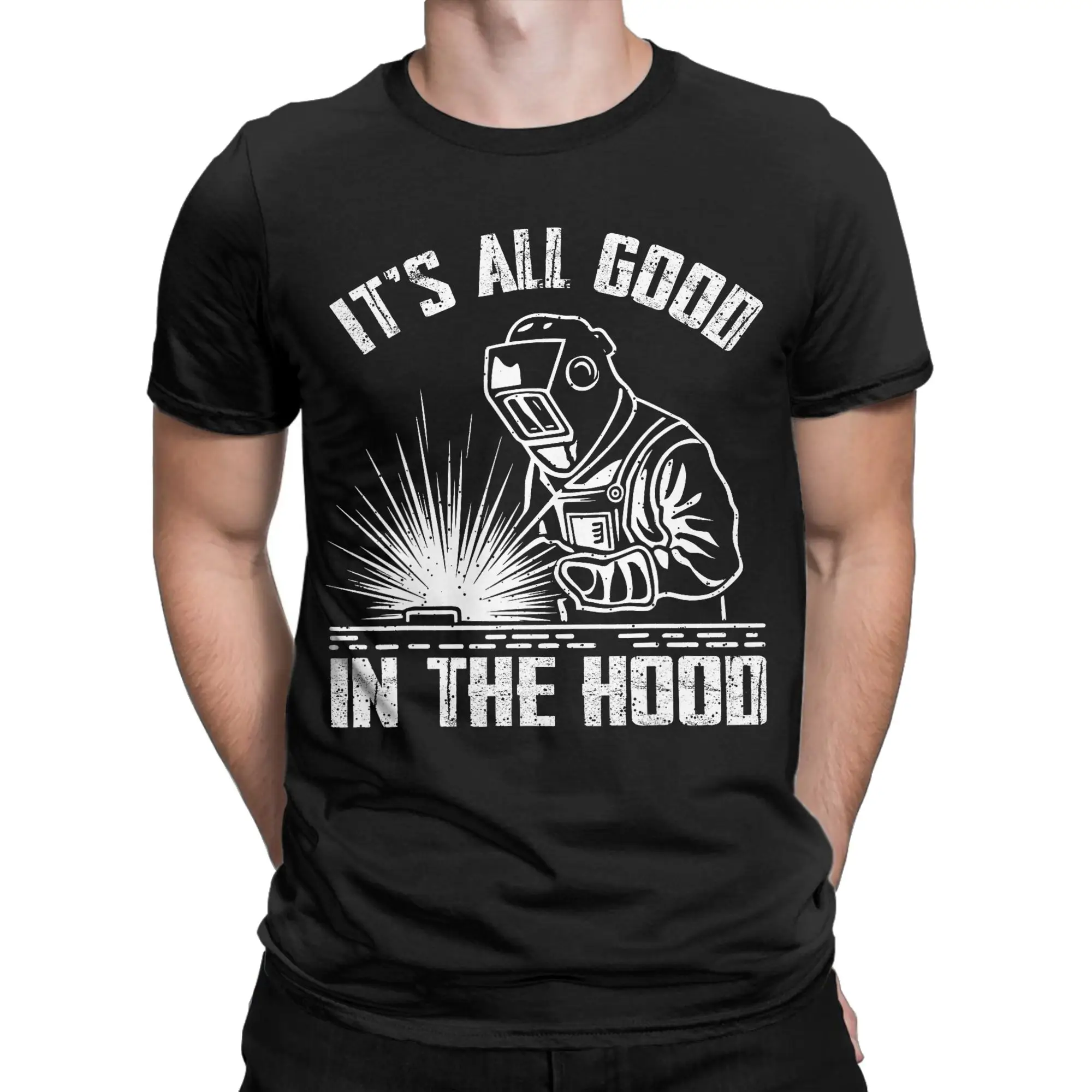 Welding is Like Sewing with Fire Men T Shirt  Casual Tees Short Sleeve Crewneck T-Shirts Cotton Gift Idea Clothing