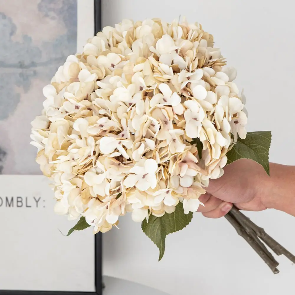6 Stück Künstliche Hortensien aus Seide für Zuhause, Tisch, Hochzeit, Wand, DIY Geschenkbox, Vase, Brautstrauß, Festival, Party, Herbstdekoration – Detail 8