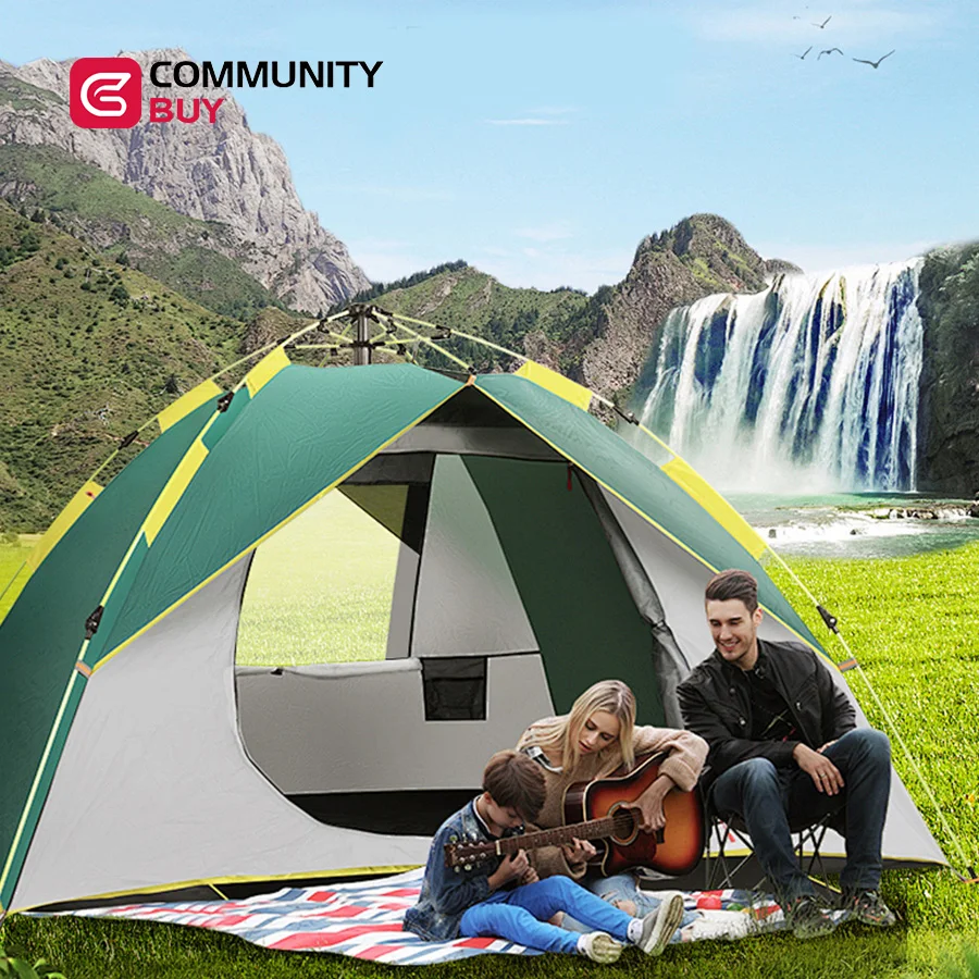 Tente portative automatique rapide. Imperméable et résistant au soleil, épaisseur accrue, multifonctionnel pour parcs, excursions, pics et camping en plein air.