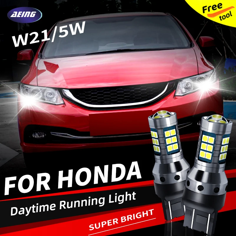 

2pcs W21/5W LED Daytime Running Light Blubs DRL Canbus Error Free For Honda CIVIC IX Saloon Sedan 2011-2016 HR-V RU 2015-2020