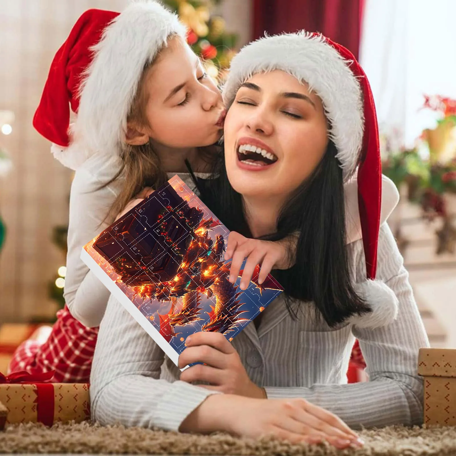 Minuterie de sable Calendrier de compte à rebours de Noël 2024 exclusif de 2 minutes : doté de 24 cadeaux surprise comprenant un ventilateur avec une minuterie petite