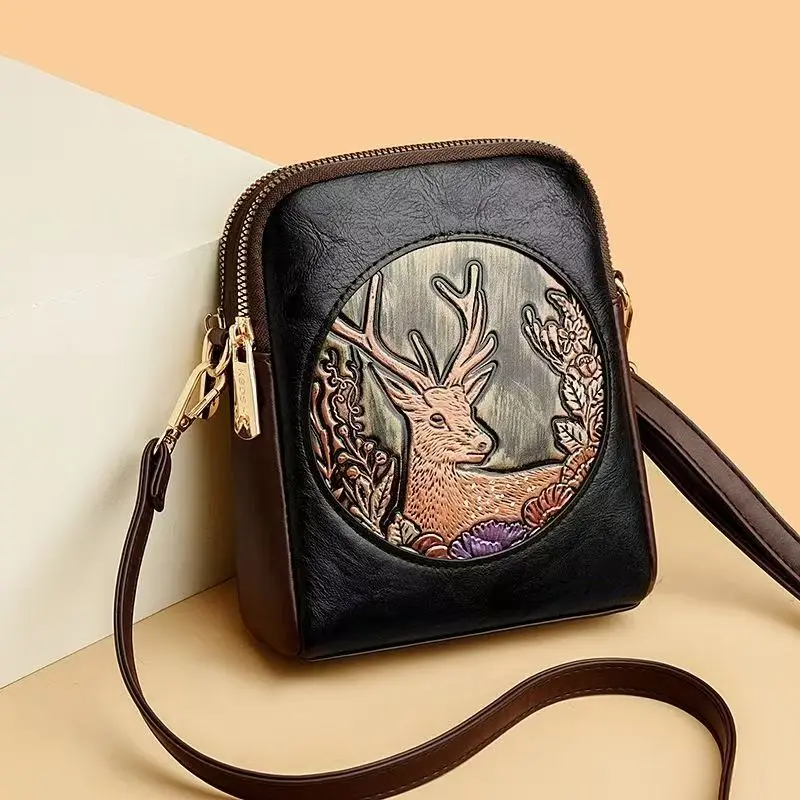Vertical small bag, fashionable mobile phone bag, loose change bag, single-shoulder crossbody bag for outdoor shopping