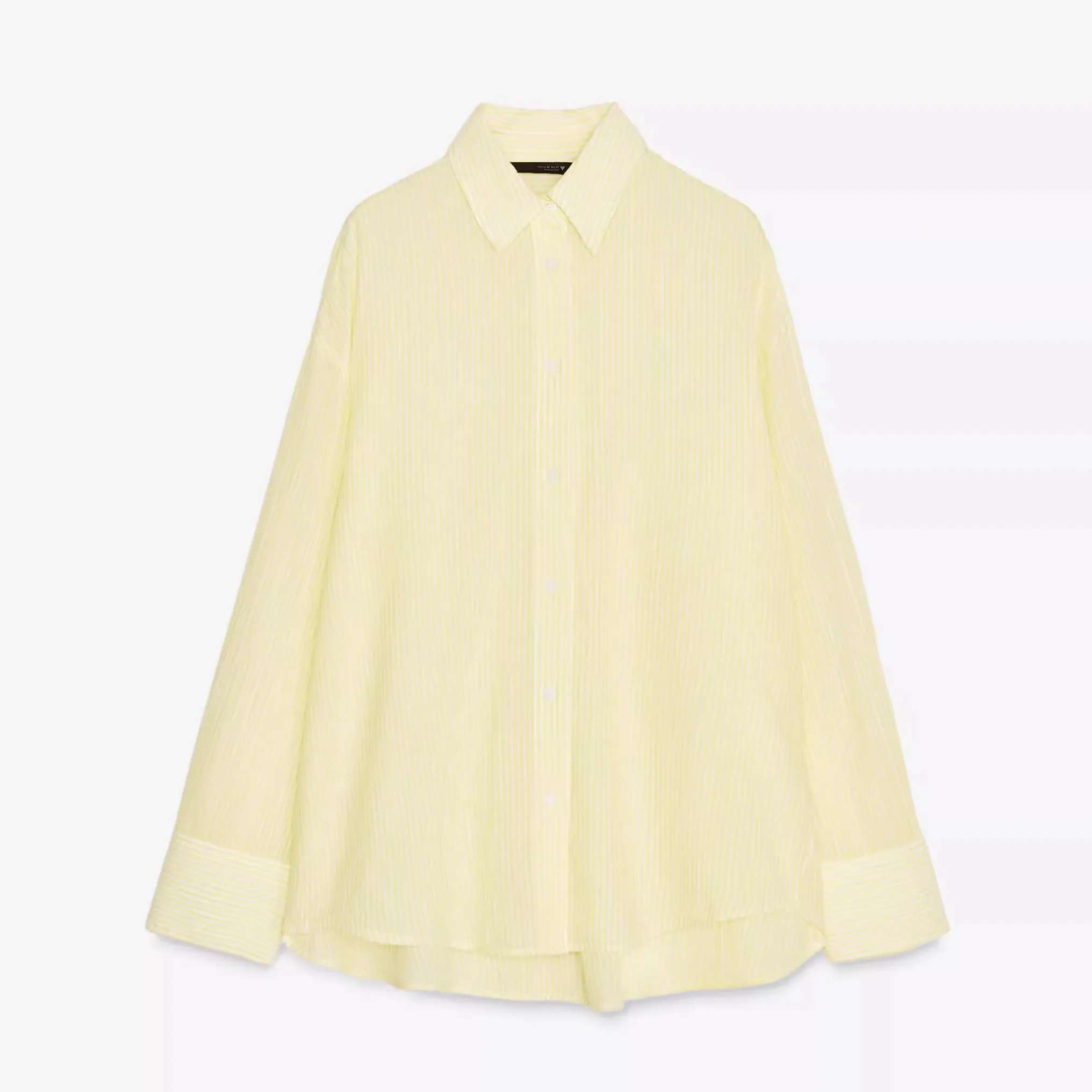 

Летняя новинка: полосатая блузка из полиэфирного волокна с отложным воротником, приталенная, стандартной длины, для женщин