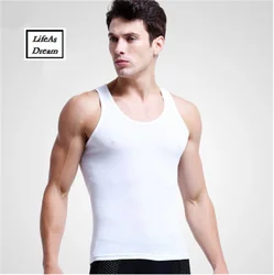 1 pcs/lot Cotton Mens Underwear Sleeveless Tank Top Solid Muscle Vest Undershirts O-neck Gymclothing T-shirt Slim Fit men's vest