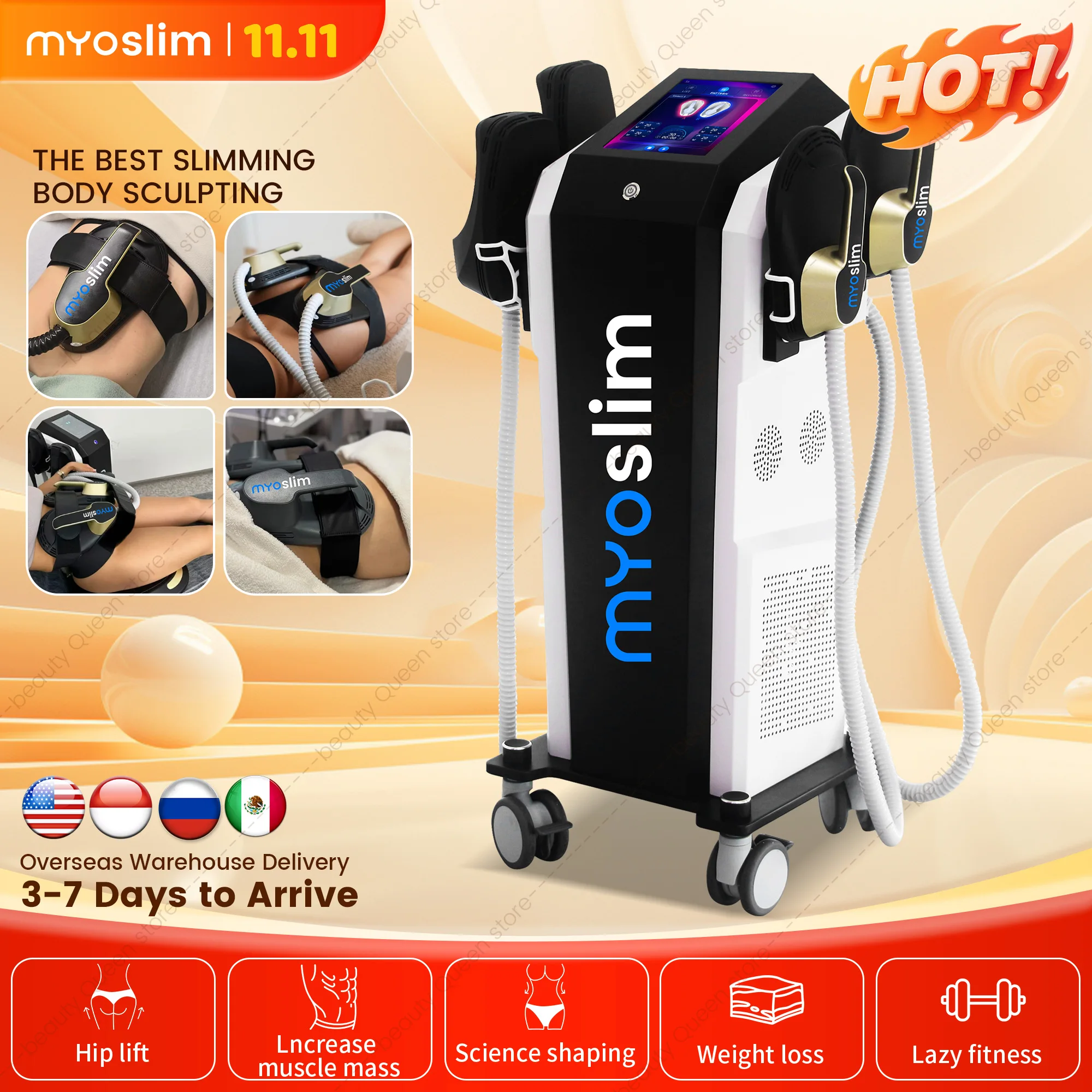 EMS 15 Tes 6500W Hi-Emt MYOslim المحمولة آلة التخسيس وتخفيف الوزن لنحت الجسم صالون تجميل #2