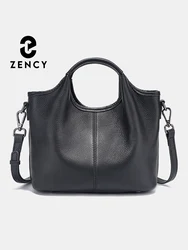 Zency Leather Shoulder Bag Woman Genuine Vintage Small Designer Tote Bag Cross over Bag New Women Hobo Green Khaki Large Bolsa