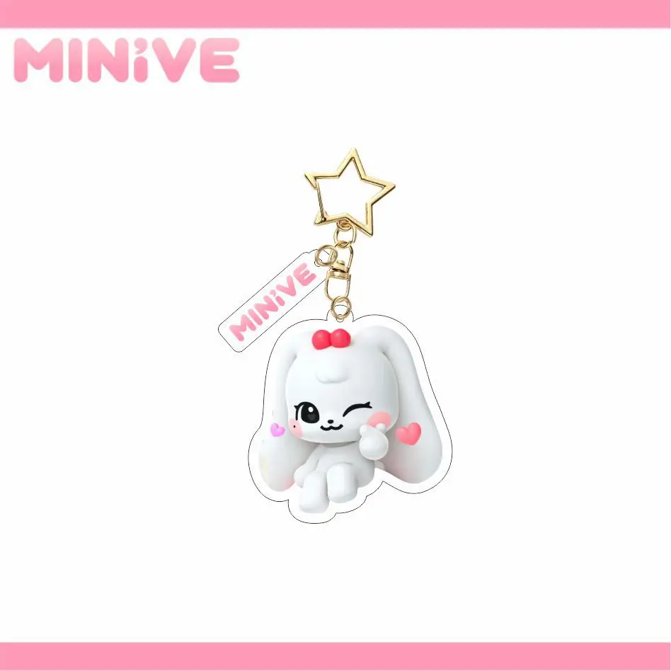 IVE MINIVE Cartoon Figure Pendant Keychain WonYoung CHERRY YuJin GANGANJI Anime HD Acrylic Keyring DIVE LEESEO LIZ Fans Gifts