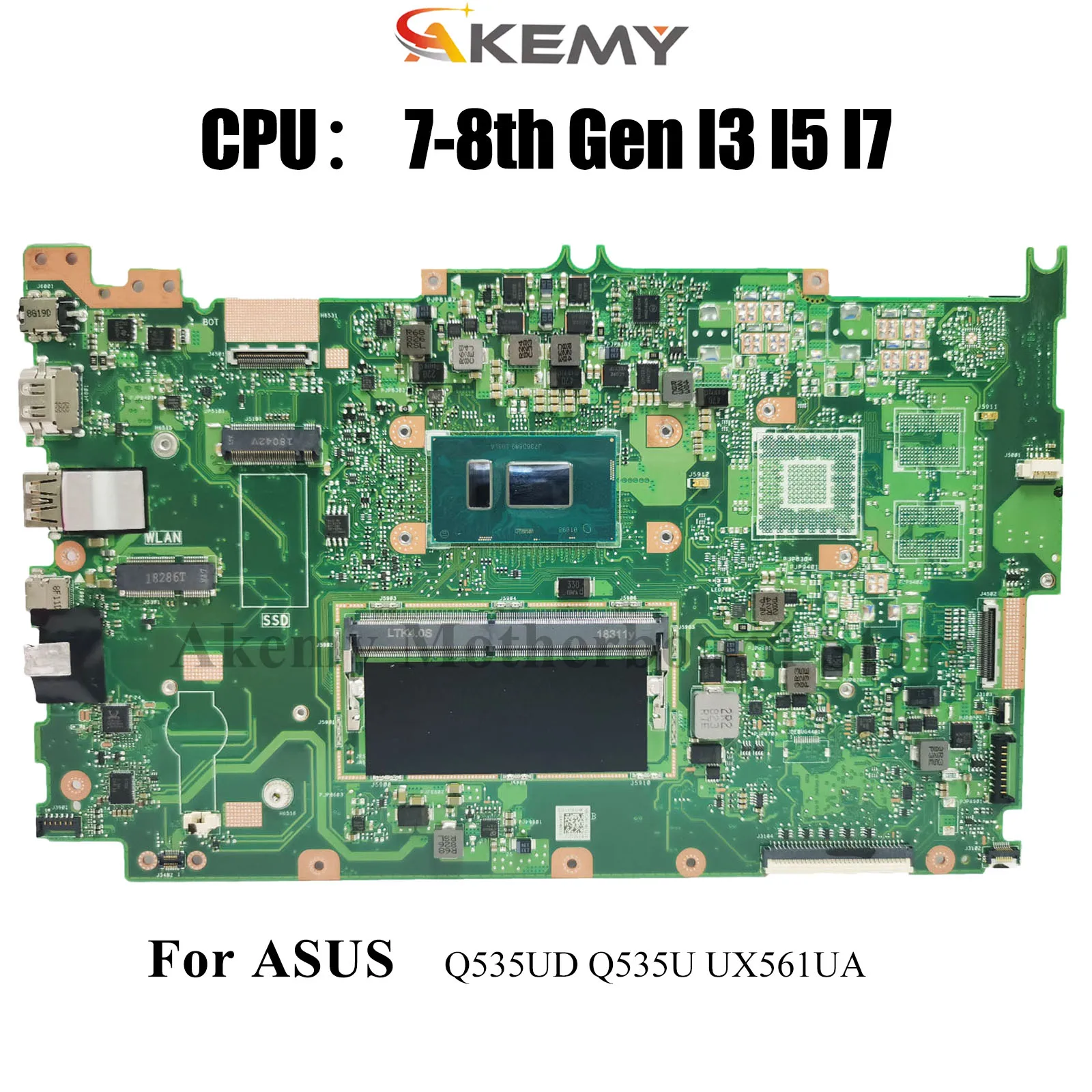 

UX561UA Материнская плата для ноутбука ASUS ZenBook Q535UD UX561UA Q535U UX561UD UX561U Материнская плата с процессором I3 I5 I7 100% tests OK stk