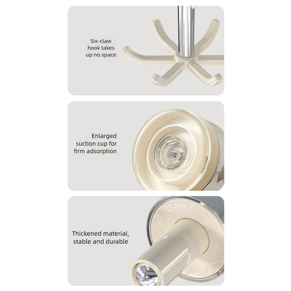 

Fashion Wall Mounted 360° Rotating Folding Hook Hanging Punch-free Six-claw Rotating Hook Powerful Traceless Wall Hook Kitchen