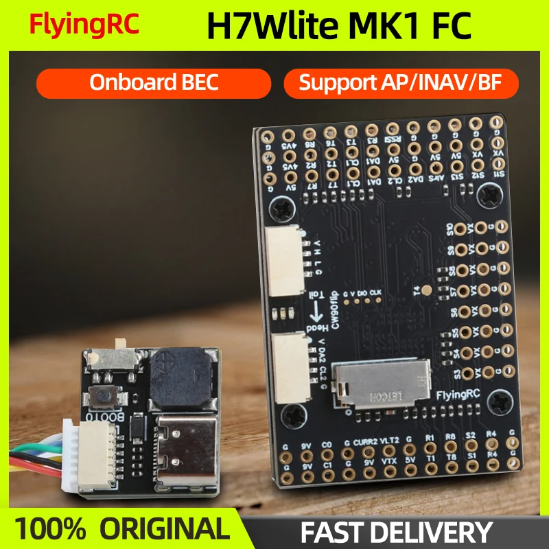 FlyingRC H7Wlite MK1 Fixed Wing Flight Controller H7 FC Onboard BEC Support AP/INAV/BF Firmware For RC Airplane Fixed-Wing