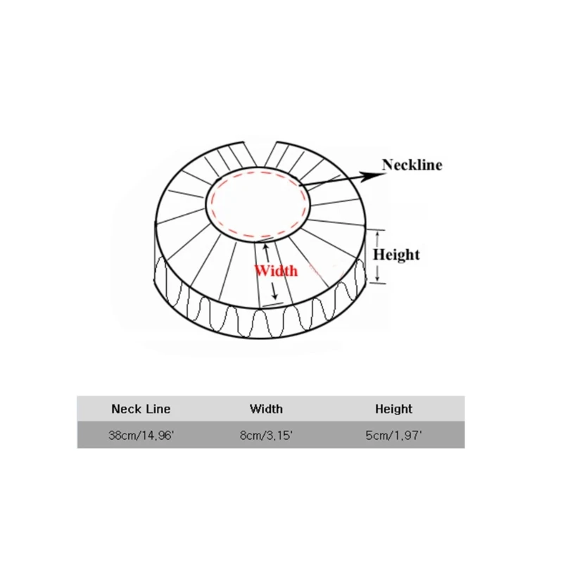 Women Elizabethan Neck Collar Lace Trim Ruffle False Collar Necklace