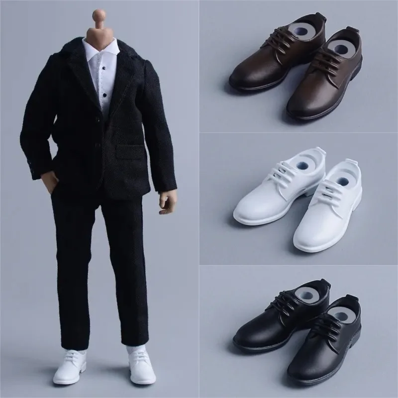 ما قبل البيع 1/12 مقياس الذكور الملابس الرسمية الأعمال الأحذية البلاستيكية الأحذية الصلبة نموذج صالح 6 ''عمل أرقام الجسم الدمى التبعي #1