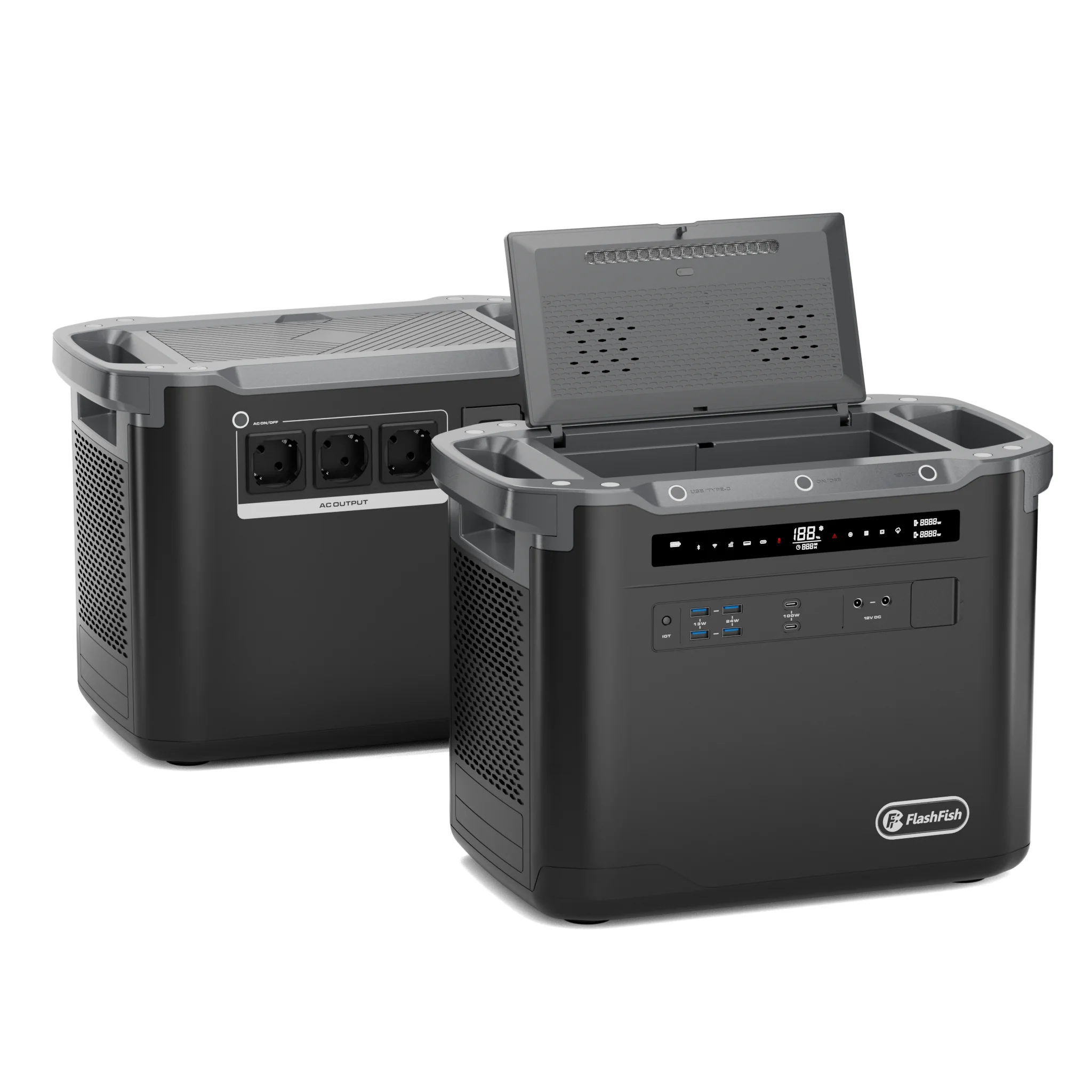 FF Flashfish LiFePO4 Battery AC 2000W Power Station 1997Wh LFP Solar Generator  624000mAh for Solar Panel Backup Power Failure